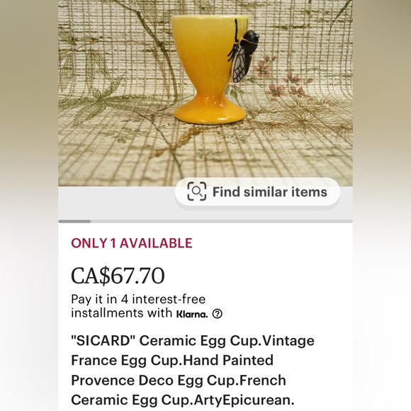 Vintage Provençal F. Sicard 1/2 tasse cup + saucer & milk pot! - Picture 11 of 17